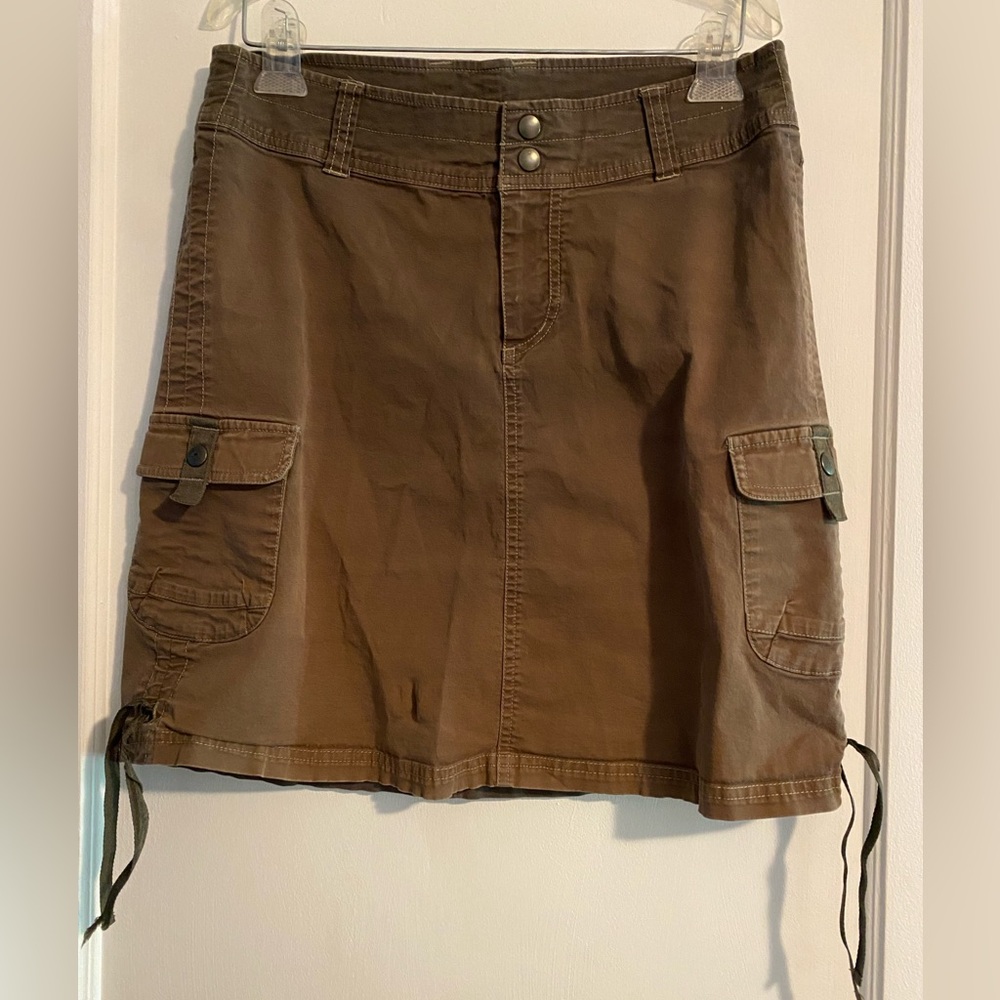 Kuhl Women’s Green Everyday Leisure Travel Hiking Outdoor Cargo Mini Skirt Brown
